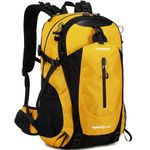 FENGDONG 40L Waterproof Lightweight Outdoor Daypack Hiking,Camping,Travel Backpack for Men Women Yellow