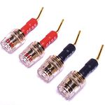 CNCESS CESS-162 Pin Banana Plug to 4mm Female Banana Jack/Speaker Wire, 4 Pack (Screw-Type to 4mm)(Black,Red)