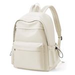 HYC00 School Backpack Womens,Unisex Casual Daypack School Bags for Teenage Girls Secondary School College Backpack Laptop Backpack for School Girl Boy Travel Rucksack for Women Bookbag,Beige