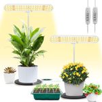 FOXGARDEN Grow Light, Full Spectrum LED Plant Light with Base, 26" Height Adjustable Growing Lamp with Auto On/Off Timer 4H/8H/12H, 4 Dimmable Brightness, Ideal for Home Desk Plant Lighting, 2 Pack