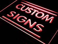 Custom Signs/Neon Signs/LED Signs/Edge Lit Signs/Your Own Design (300x200 mm, Red)