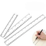 3PCS Clear Plastic Ruler(6 inch 8 inch 12 inch) Straight Ruler Plastic Measuring Tool for Student School Classroom Home Office