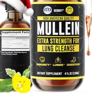 HERBIFY Mullein Drops - Lung Cleanse - Leaf Extract - Powerful Mullein for Immune Support,Detox & Respiratory Support - Made in USA - Lung Cleanse for Smokers - 4 Oz