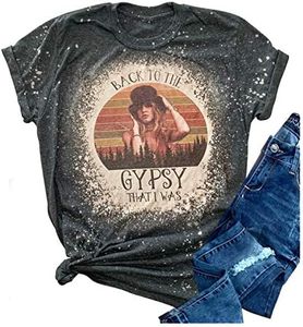 Women Vintagae T Shirt Back to The Gypsy That I was Stevie Shirt Nicks Graphic Music Tees Shirt Rock Band Tops Blouse, Grey1, Medium