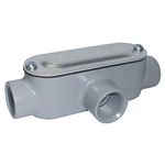 Sigma Electric, Gray Sigma Engineered Solutions ProConnex 02-55641T Rigid Type T Body 1/2-Inch Conduit Fitting, 1-Pack, Size