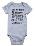 BFUSTYLE Baby Boys Girls Romper Infant Funny Bodysuit Outfit 0-18 Months, Got My Mind on My Mommy, 0-3 Months