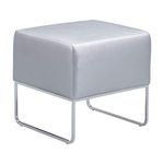 Zuo Plush Ottoman, Silver