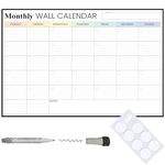 Large Wall Planner Set Monthly A1 (87 x 58cm) Thick Laminated Wall Calendar Erasable with Marker & Adhesive Mounting Pads Family School Office