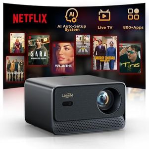 Projector with WiFi and Bluetooth, Mini-Projector: [NetflixCertified & AI Auto-Setup System & Live TV& 1000ANSI & 800+Built-inApps &Browser],Lisowod L03Pro 1080P Smart Portable-Outdoor-Movie Projector