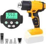 Cordless Heat Gun for Dewalt 20V Battery, Cordless Hot Air Gun with 5 Nozzles, 2-Temp Settings Max 550°C for Shrink Tubing Vinyl Wrap Crafting Electronics, for DCB206 DCB205 (Without Battery)