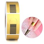 G2PLUS Nail Forms for Gel Builder - 500PCS Paper Nail Forms for Gel Nails - Gold Nail Extension Sticker Forms - Self-adhesive Nails Paper Forms for Nail Extension