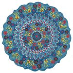 Ayennur Turkish Decorative Plate 9.85"(25cm) Handmade Ceramic Ornament for Home&Office Wall Hanging Decor (Blue)