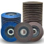 30PACK -5" Assorted Grit Flap Disc Sanding Disc Grinding Wheel for Angle Grinder Metal/Stainless Steel/Woodworking 5 Inch [Zirconia 40Grit(x10), 60Grit(x10), Aluminum Oxide 120Grit(x10)]