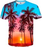 Linnhoy Men's Women's Shirts Unisex 3D Graphic Print Fashion T-Shirts for Adults Teens Novelty Casual Tee Tops Size S-XXL, Beach Tree39, XX-Large