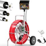 Sewer Camera Self Leveling 300FT Drain Camera, 7" IPS Pipe Inspection Cameras with Distance Counter, HD Recording, 12 LED Lights, 140° Lens, IP68 Plumbing Cameras for Sewer Line Inspection, DVR