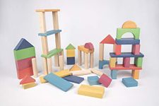 TickiT 73450 Rainbow Wooden Jumbo Block Set