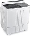 Giantex Portable Washing Machine, Twin Tub Washer and Dryer Combo, 21Lbs (14.4Lbs Washing and 6.6Lbs Spinning), Compact Mini Laundry Washer for Apartment and Home, Semi-Automatic Built-in Drain Pump