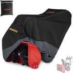 Snow Thrower Cover, Heavy Duty 600D Oxford Fabric Snow Blower Cover All Weather Premium Waterproof Dustproof UV Protection Fit Most Electric Two-Stage Snow Blowers