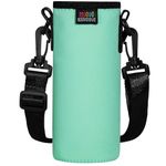 Nuovoware Water Bottle Carrier Bag, Premium Neoprene Portable Insulated Water Bottle Sling Holder Bag 750ML with Adjustable Shoulder Strap for Men Women Kids Hiking, Sling Bottle Bag Case, Mint Green