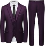 WULFUL Men's 3 Piece Slim Fit Suit 