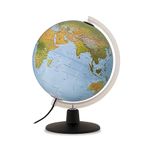 Tecnodidattica - GAIA 25 AR | Rotating, Light Up Globe for Kids | Augmented Reality with Interesting Facts about Nature and Culture | Physical & Political Cartography | 25cm Diameter | Text in English