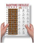 Laminated Baritone Ukulele Fretboard & Chord Chart Easy Instructional Poster Bari Uke Notebook 8.5"x11" | A New Song Music