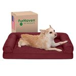 Furhaven Pet Dog Bed | Orthopedic Quilted Sofa-Style Couch Pet Bed for Dogs & Cats, Wine Red, Medium, Quilted Wine Red, 2. Medium (45301012BX)