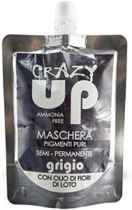 Crazy Up Maschera Colorante Senza Ammoniaca Semipermanente per Capelli - 200 ml (Grigio)