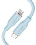 Anker USB-C to Lightning Cable, 641 Cable (Misty Blue, 3ft), MFi Certified, Powerline III Flow Silicone Fast Charging Cable for iPhone 13 13 Pro 12 11 X XS XR 8 Plus (Charger Not Included)