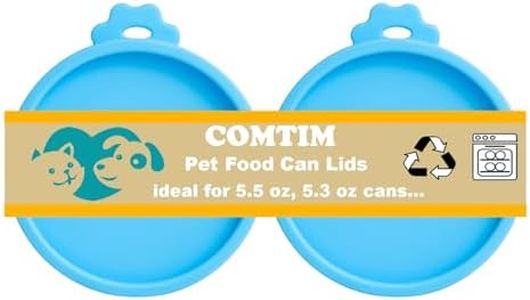 COMTIM Cat Food Can Covers Lids for 5.5 oz Cans, 2 Pack Silicone Cat Food Can Lids for 5.5 oz 5.3 oz Cans...Pet Food Can Covers Reusable Can Toppers Savers for Wet Food