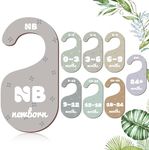 Colorful Baby Closet Dividers for Clothes Organizer - 8 PCs Double-Sided Pattern Wooden Baby Wardrobe Divider for Baby Nursery from Newborn to 24+ Months - Perfect Toddler Clothes Organizer