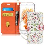 FYY Case for iPhone 6/6s, PU Leather Wallet Phone Case with Card Holder Flip Protective Cover [Kickstand Feature] [Wrist Strap] for Apple iPhone 6/6s 4.7" Spring