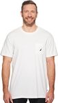 Nautica Men's Solid Crew Neck Short Sleeve Pocket T-Shirt, Bright White, XS