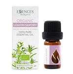 Essences Bulgaria Organic Lemon Savory Essential Oil 0.17 Fl Oz | 5ml | Satureja Montana Citriodora | for Immune System, Vitality, Health | Sensitive & Dry Skin | Aromatherapy | Therapeutic Grade