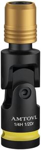 AMTOVL Impact to 1/4 Hex Converter - 1/2 INCH Drive Female to 1/4-Inch Allen Adapter, Universal Joint Quick-Change Chuck (Universal Joint Impact to 1/4 Hex)