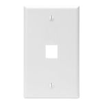 Leviton 41080-1WP QuickPort Wallplate, Single Gang, 1-Port (White)