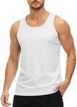 MAGCOMSEN Sleeveless Shirts for Men Boxing Athletic Tank Tops Gym Moisture Wicking Muscle Tees Workout Summer White XS