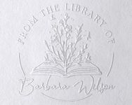 Stamp By Me - Book Embosser Personalised | Custom Ex Libris Stamp for Library, Books & Documents | Floral Embossing Seal, Self-Inking or Dry Embosser | Book Stamp for Customize Your Name & Design