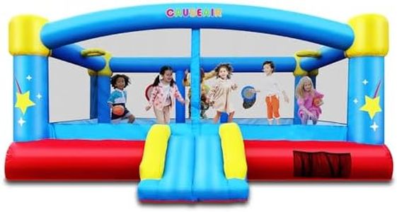 Causeair Big Inflatable Bounce House with GFCI Blower,15ft x 14.8ft,Double Basketball Hoop,Throw Ball Game,Reinforced PVC Bounce Floor,Jumping Bouncy Castle Holds 6 Kids