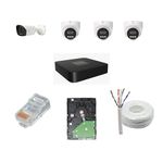 JK Vision 5MP CCTV IP Camera Full Set, 1 Bullet,3 Dome 4 Channel NVR with in-Built POE, 1TB Hard Disk, Cat6 Cable 100 Meter, 8 RJ45 Connector J3
