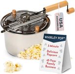 Original Whirley Pop Popcorn Maker - 6 Quart Stove Top Popper With Metal Gears, Wabash Valley Farms Gourmet Popcorn Pot (Stainless Steel)