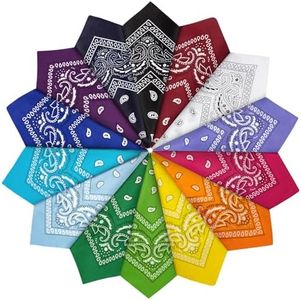 YSense 14 pieces Bandanas Paisley Print Novelty Headband Cowboy Headwraps Scarfs Hair Head Bandana for Women Men Boy Girl