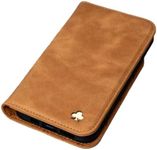 Porter Riley iPhone X/Xs Leather Case, Genuine Italian Leather, Wallet Flip Cover with Card Slots (Tan)