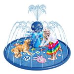 Blasland Sprinkler for Kids - Octopus Sprinkler Splash Mat 67", Kids Pool, Outdoor Lawn Water Toys, Splash Pad, Wading Swimming Pool, Inflatable Splash Sprinkler Pad for Toddlers, Boys & Girls