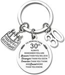 30 Year Old Birthday Gifts for Women Men Happy 30th Birthday Keychains Inspirational Gifts for Friends Daughter Son 30 Yr Old Birthday Decorations for Girls