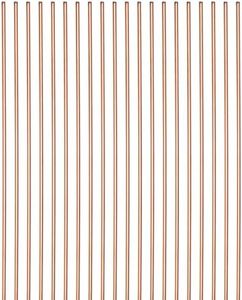 HARFINGTON 20Pcs Copper Brazing Rods 19"x3/50" Round Phosphorus Copper Filler Solder Welding Sticks Low Temperature for Air Conditioner Refrigerator Copper Pipes