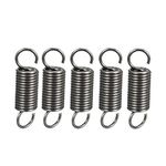 sourcing map 5Pcs Extended Tension Spring Wire Dia 0.059", OD 0.47", Free Length 1.97" Stainless Steel Small Dual Hook Tension Springs for Production