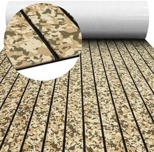 HZCHIONE Boat Flooring Faux Teak Decking EVA Foam Desert Camo 94x35 Self-Adhesive Non Slip Mat Rolls for Fish Boats, Yachts