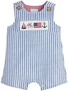 Mud Pie Children's Stripe Smocked Jon Jon; 6-9M