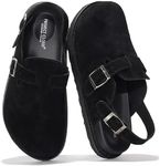 Project Cloud Genuine Leather Clogs for Women – Backstrap Women's Mules & Clogs with Memory Foam Insole – Lightweight, Trendy Womens Mules – Comfortable Slip On Shoes for Women (Cassey, Black, 6)